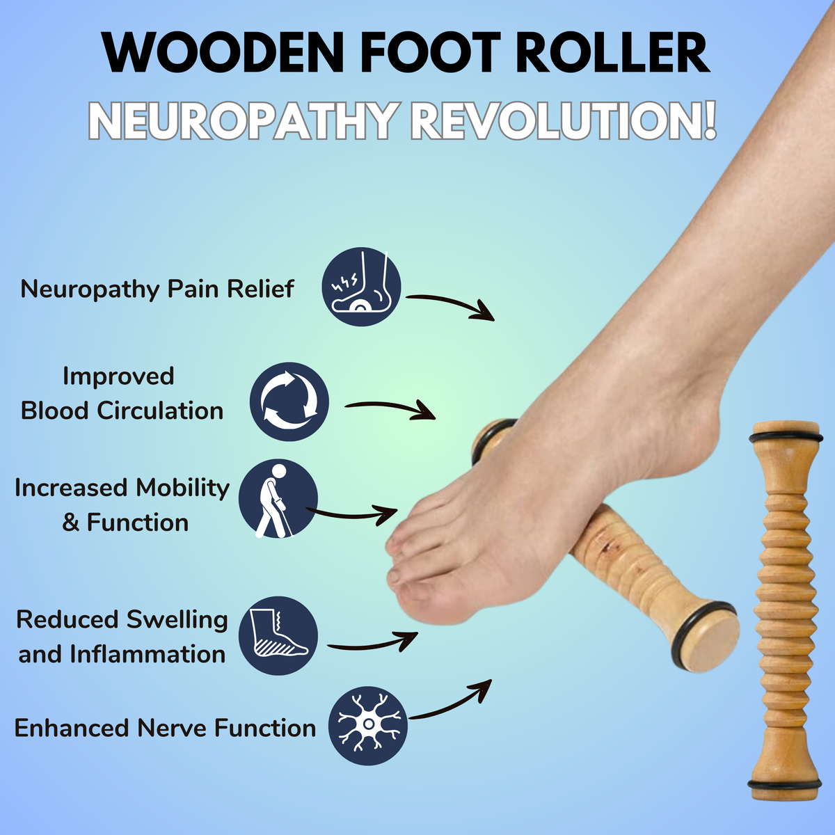 Neuropathy Wooden Foot Roller