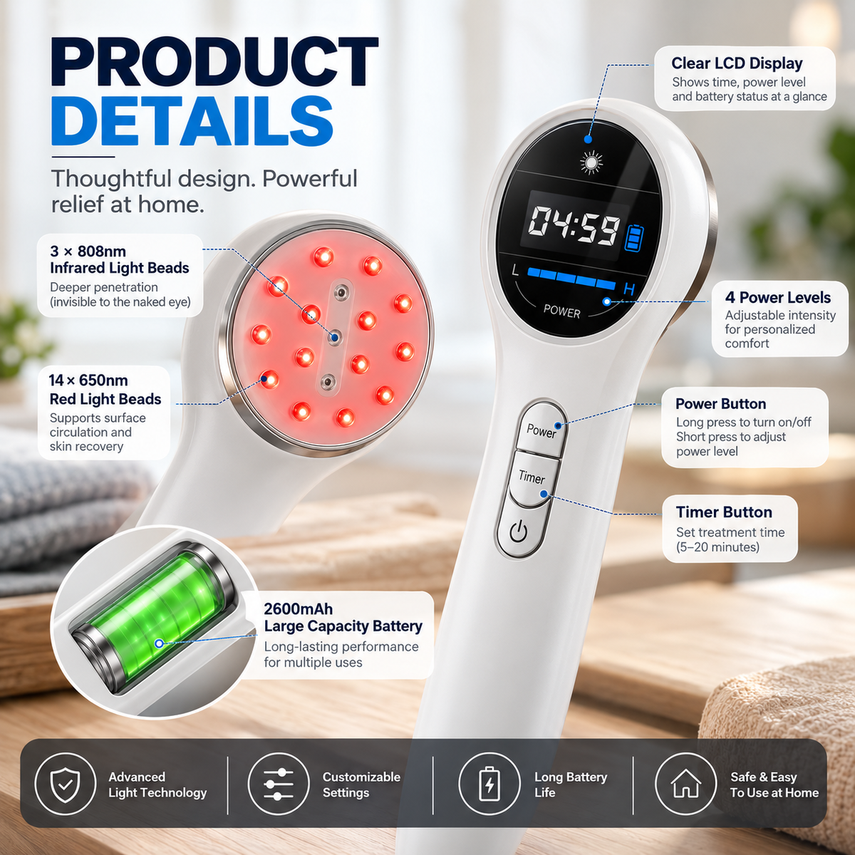 ProHeal™ Neuropathy Cold Laser Therapy Device (FDA Approved Technology)